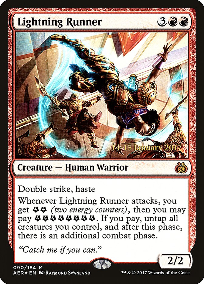 Lightning Runner [Aether Revolt Prerelease Promos] MTG Single Magic: The Gathering    | Red Claw Gaming