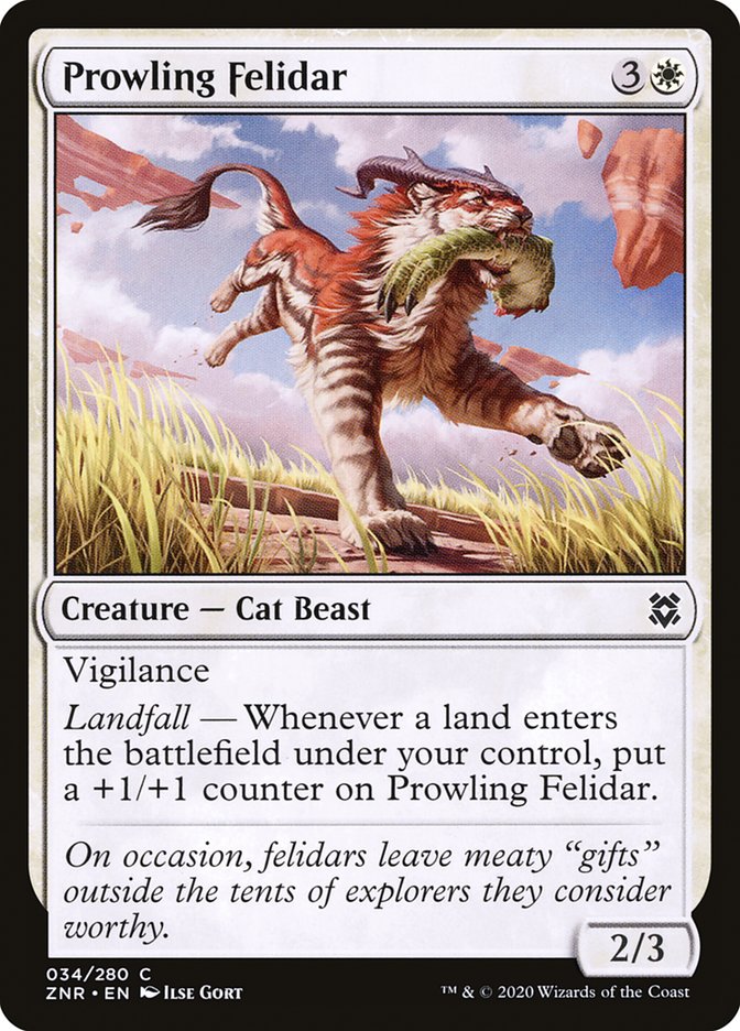 Prowling Felidar [Zendikar Rising] MTG Single Magic: The Gathering    | Red Claw Gaming