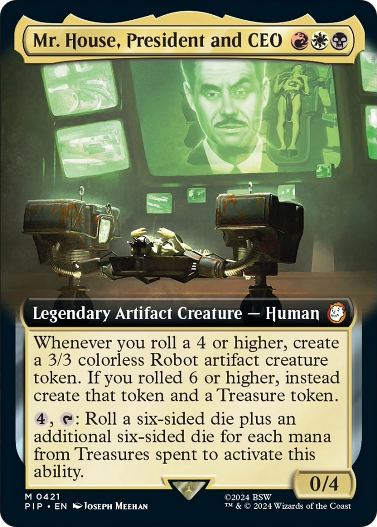 Mr. House, President and CEO (Extended Art) [Fallout] MTG Single Magic: The Gathering    | Red Claw Gaming