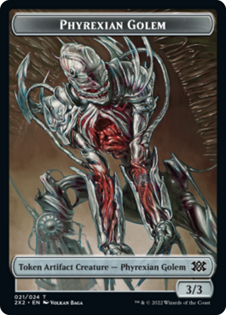 Elemental // Phyrexian Golem Double-Sided Token [Double Masters 2022 Tokens] MTG Single Magic: The Gathering    | Red Claw Gaming