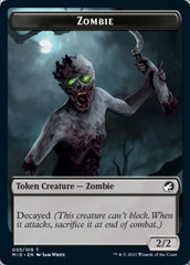 Zombie (005) // Wrenn and Seven Emblem Double-Sided Token [Innistrad: Midnight Hunt Tokens] MTG Single Magic: The Gathering    | Red Claw Gaming