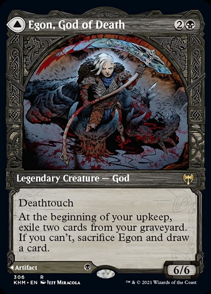 Egon, God of Death // Throne of Death (Showcase) [Kaldheim] MTG Single Magic: The Gathering    | Red Claw Gaming