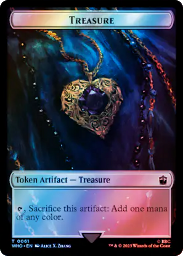Alien // Treasure (0061) Double-Sided Token (Surge Foil) [Doctor Who Tokens] MTG Single Magic: The Gathering    | Red Claw Gaming