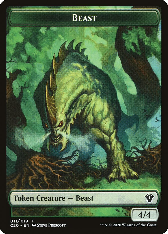 Bird Illusion // Beast (011) Double-Sided Token [Commander 2020 Tokens] MTG Single Magic: The Gathering    | Red Claw Gaming
