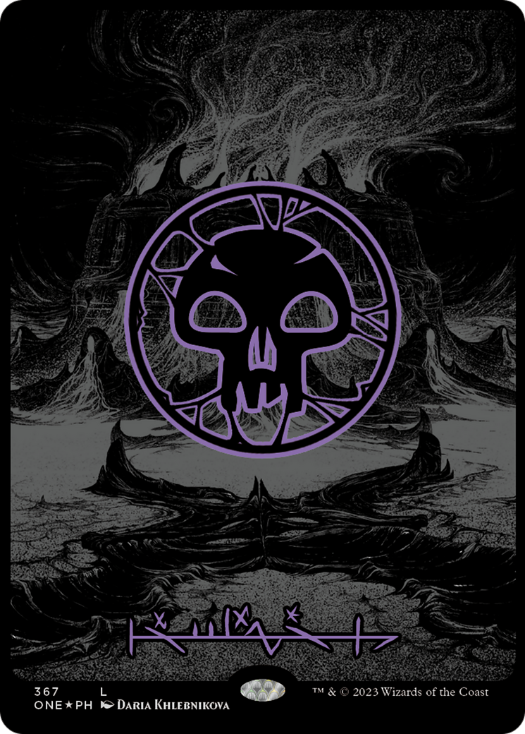 Swamp (367) (Oil Slick Raised Foil) [Phyrexia: All Will Be One] MTG Single Magic: The Gathering    | Red Claw Gaming