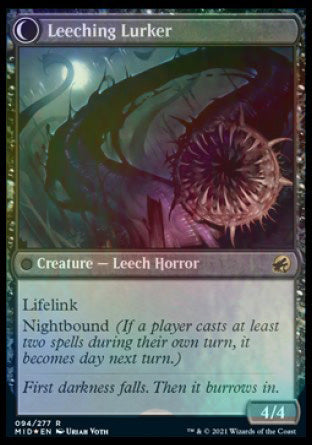 Curse of Leeches // Leeching Lurker [Innistrad: Midnight Hunt Prerelease Promos] MTG Single Magic: The Gathering    | Red Claw Gaming