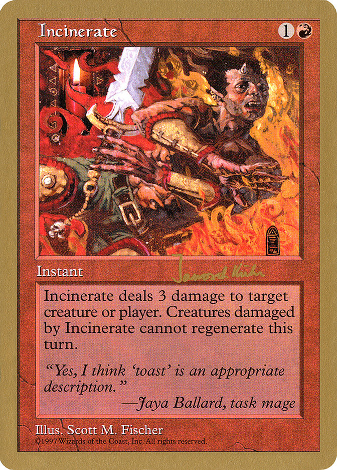 Incinerate (Janosch Kuhn) [World Championship Decks 1997] MTG Single Magic: The Gathering    | Red Claw Gaming