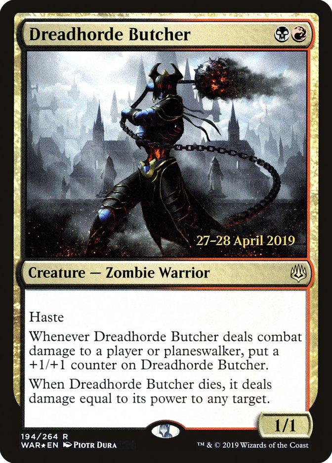Dreadhorde Butcher [War of the Spark Prerelease Promos] MTG Single Magic: The Gathering    | Red Claw Gaming