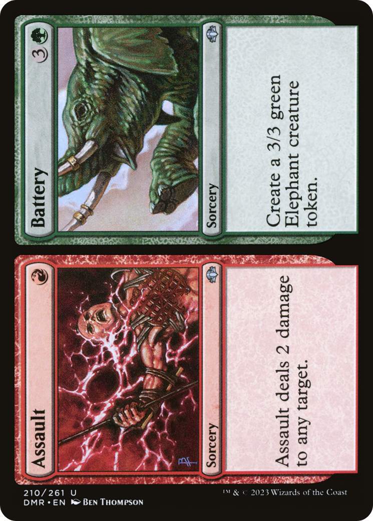 Assault // Battery [Dominaria Remastered] MTG Single Magic: The Gathering    | Red Claw Gaming