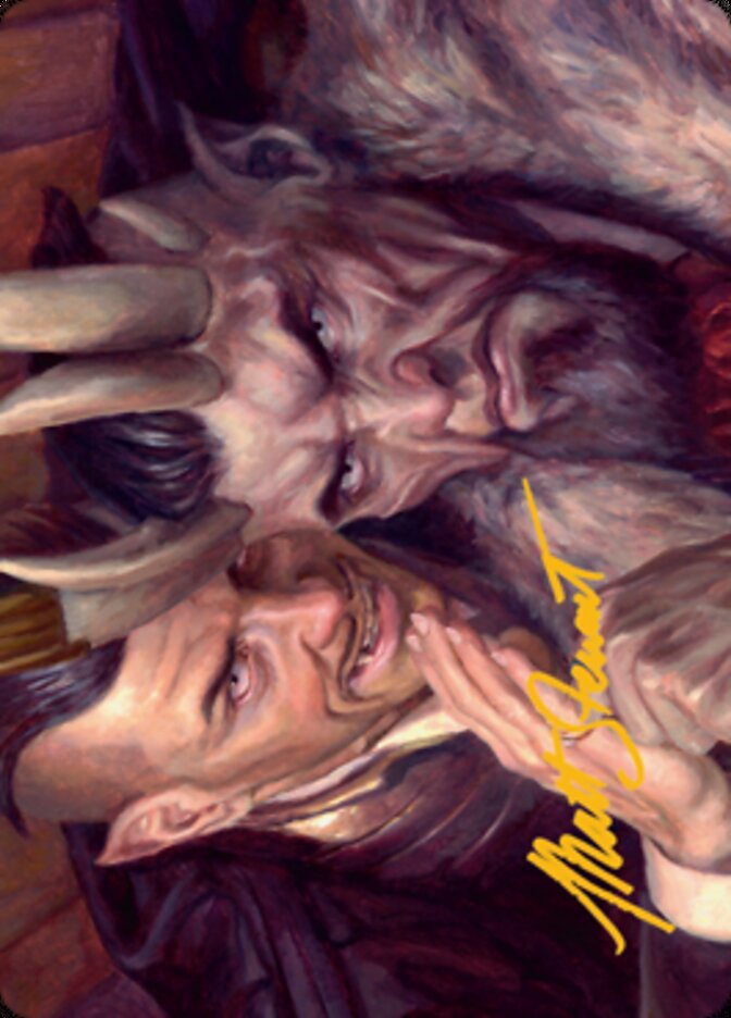 A Little Chat Art Card (Gold-Stamped Signature) [Streets of New Capenna Art Series] MTG Single Magic: The Gathering    | Red Claw Gaming