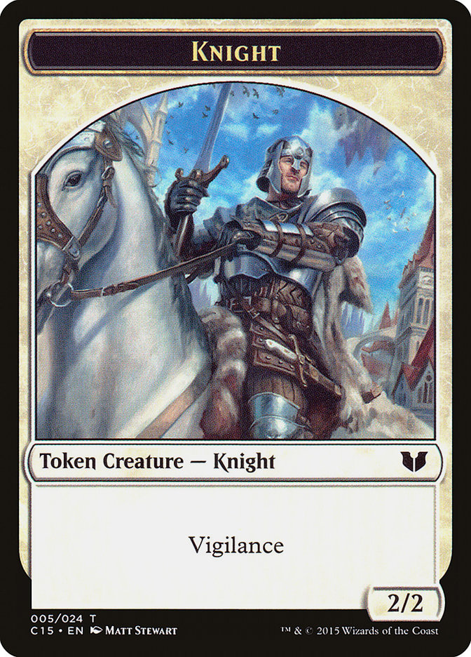 Knight (005) // Spirit (023) Double-Sided Token [Commander 2015 Tokens] MTG Single Magic: The Gathering    | Red Claw Gaming