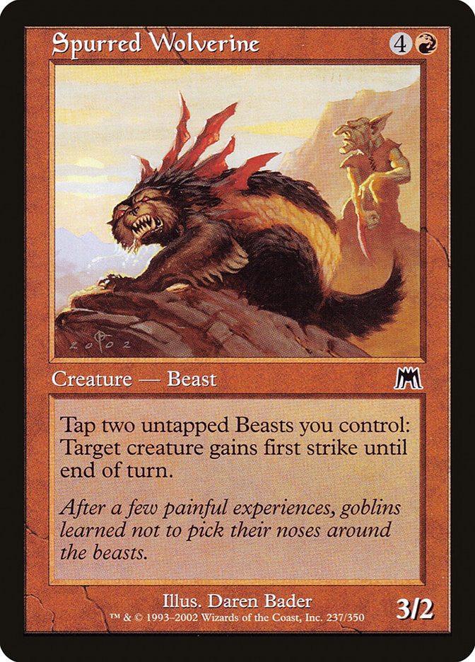 Spurred Wolverine [Onslaught] MTG Single Magic: The Gathering    | Red Claw Gaming