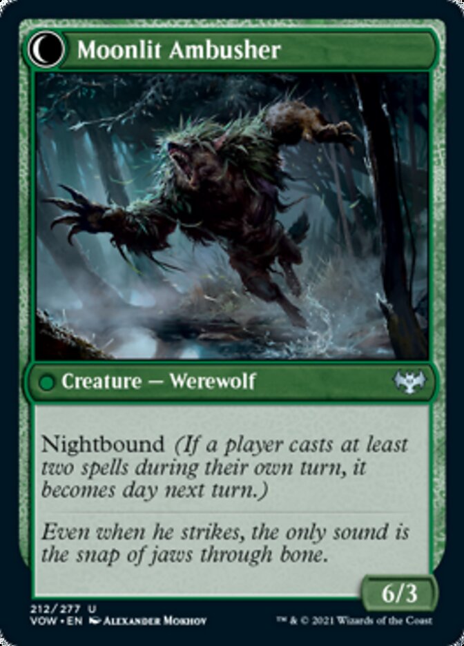 Oakshade Stalker // Moonlit Ambusher [Innistrad: Crimson Vow] MTG Single Magic: The Gathering    | Red Claw Gaming