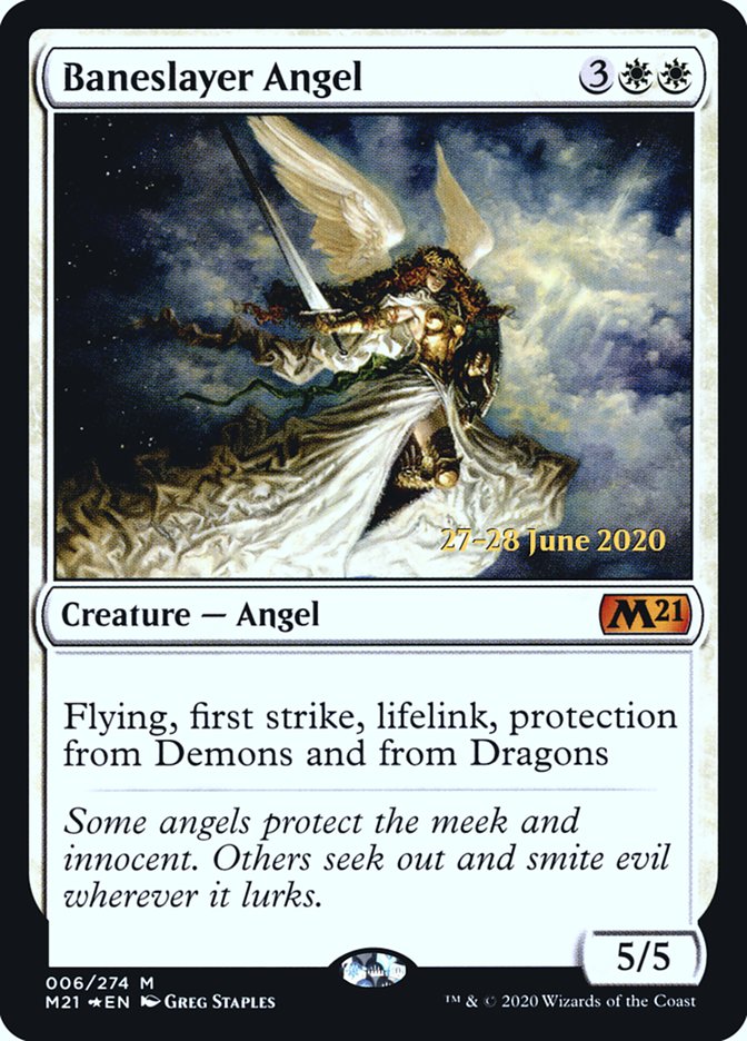 Baneslayer Angel [Core Set 2021 Prerelease Promos] MTG Single Magic: The Gathering    | Red Claw Gaming