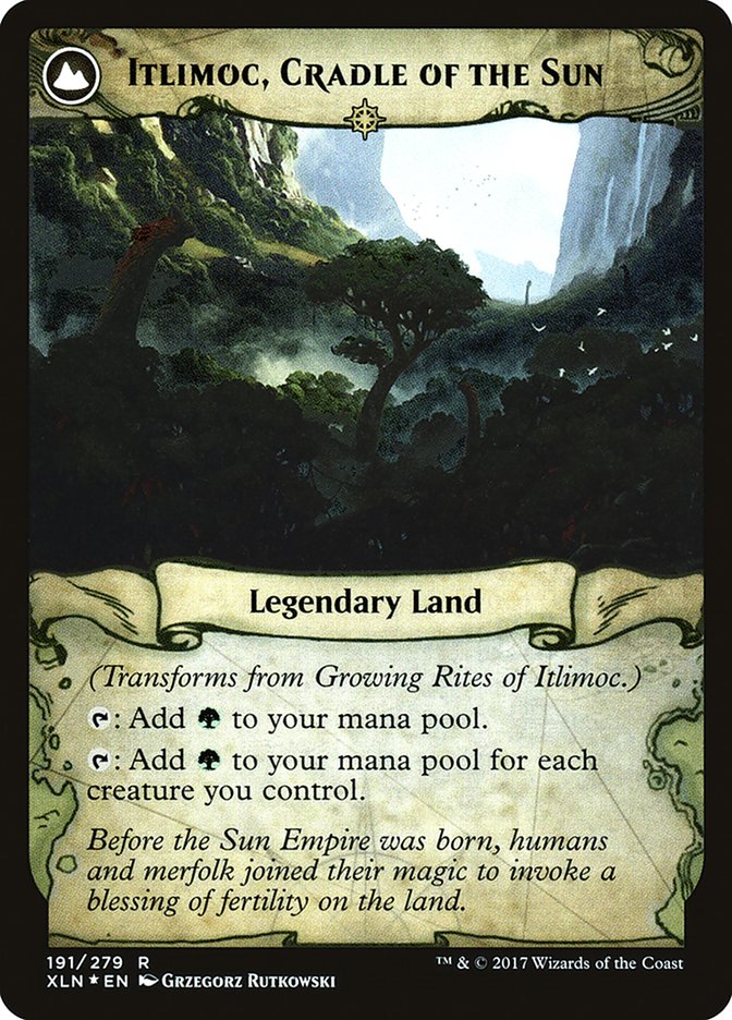Growing Rites of Itlimoc // Itlimoc, Cradle of the Sun [Ixalan Prerelease Promos] MTG Single Magic: The Gathering    | Red Claw Gaming