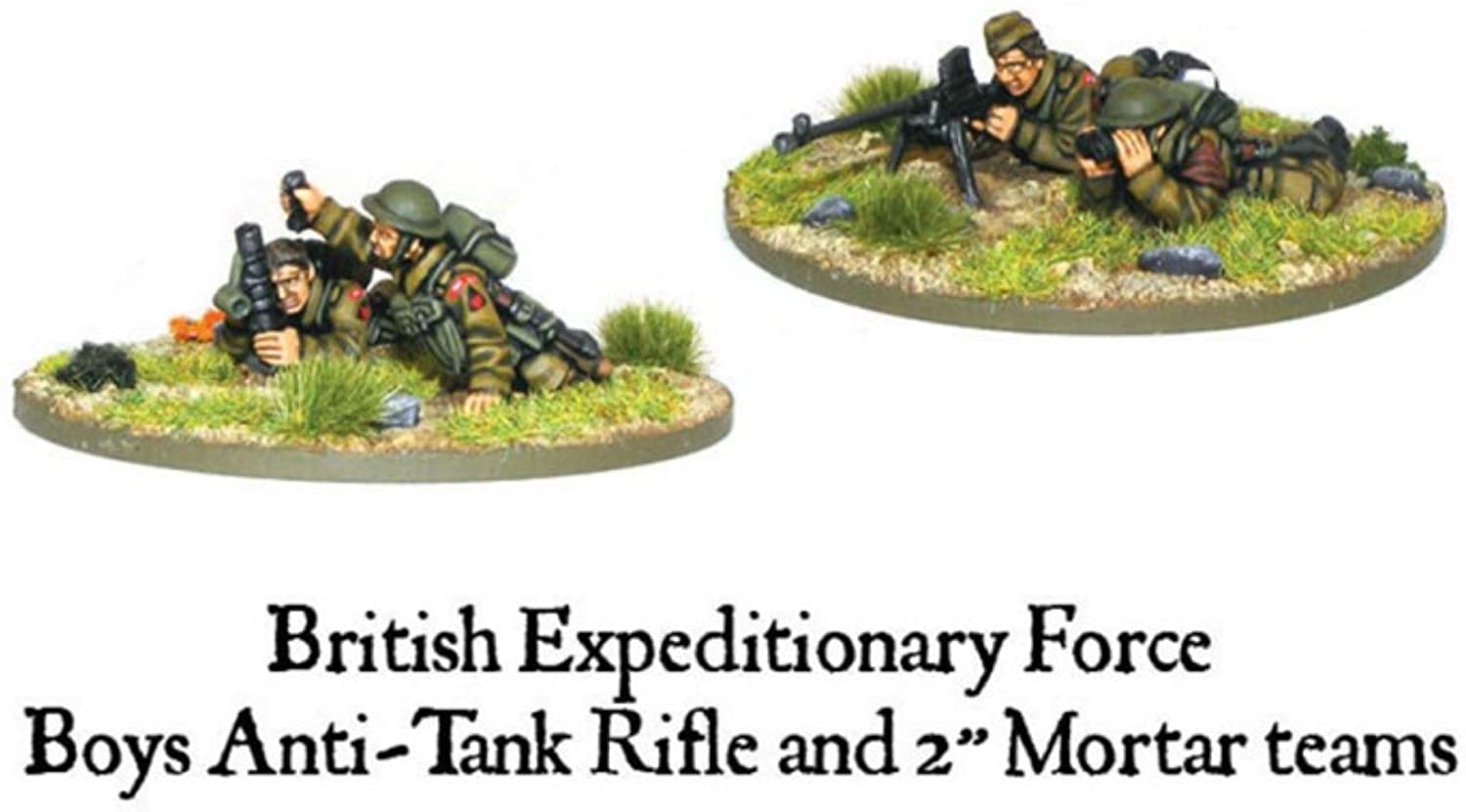 Early War British Anti-Tank Rifle Team & 2" Light Mortar Teams British BEF Warlord Games    | Red Claw Gaming