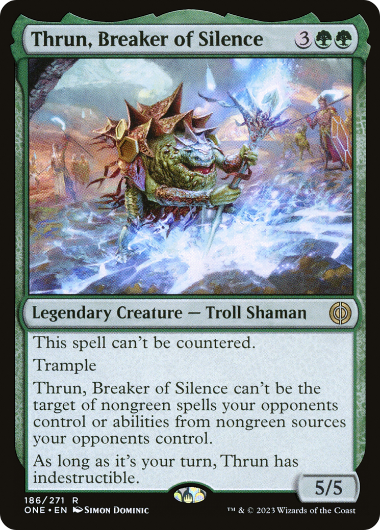 Thrun, Breaker of Silence [Phyrexia: All Will Be One Prerelease Promos] MTG Single Magic: The Gathering    | Red Claw Gaming