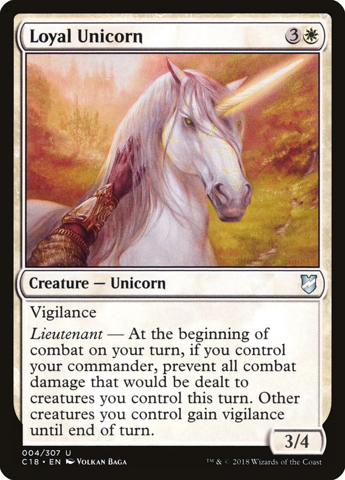Loyal Unicorn [Commander 2018] MTG Single Magic: The Gathering    | Red Claw Gaming