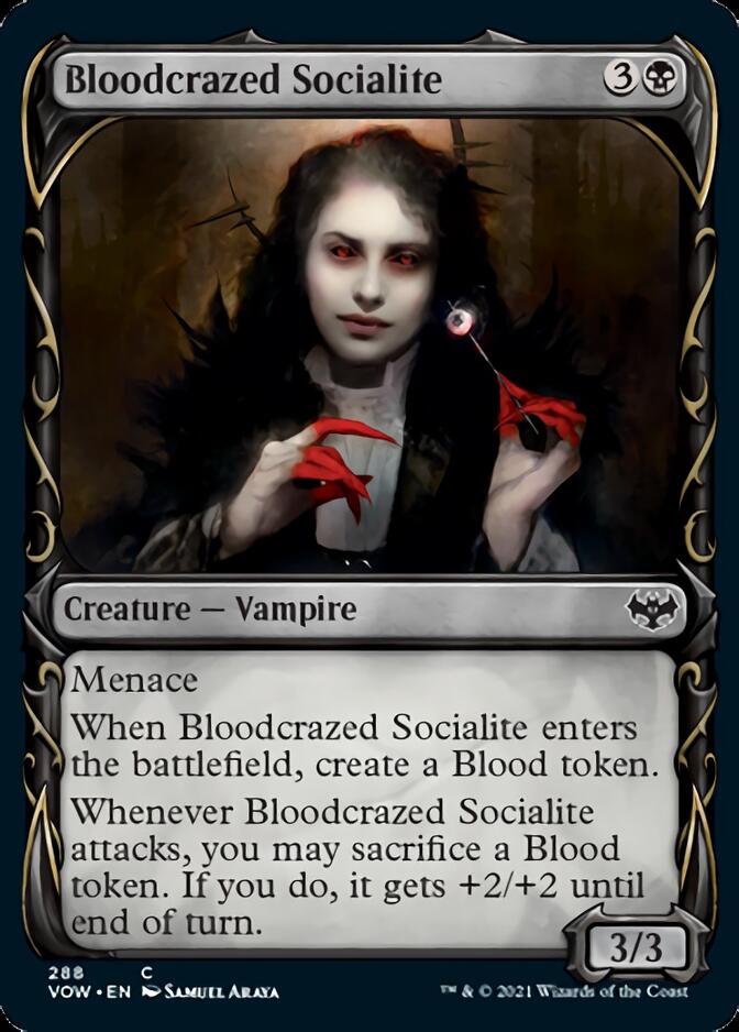 Bloodcrazed Socialite (Showcase Fang Frame) [Innistrad: Crimson Vow] MTG Single Magic: The Gathering    | Red Claw Gaming