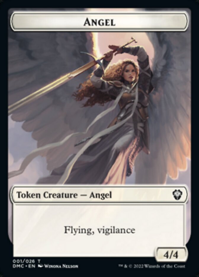 Angel Token [Dominaria United Commander Tokens] MTG Single Magic: The Gathering    | Red Claw Gaming