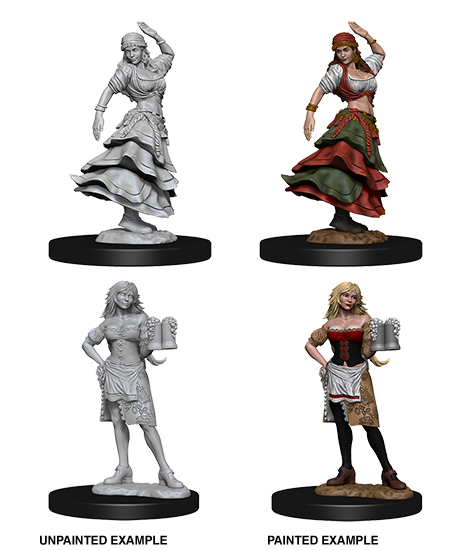Pathfinder Deep Cuts Unpainted Miniatures: Bartender/Dancing Girl Minatures Wizkids Games    | Red Claw Gaming