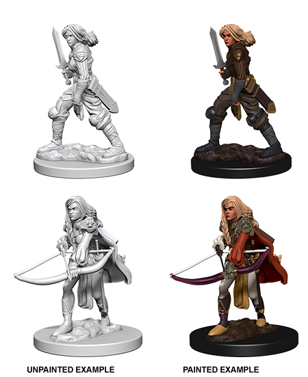 Pathfinder Deep Cuts Unpainted Minis: Human Female Fighter Minatures Wizkids Games    | Red Claw Gaming