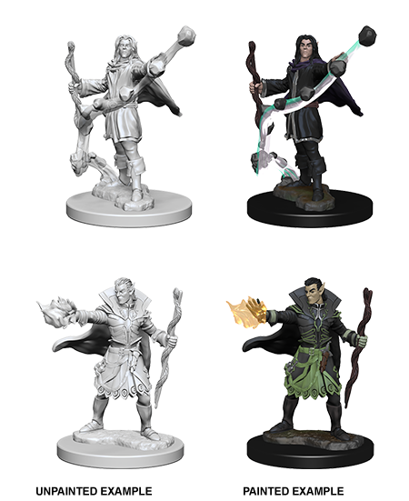 Pathfinder Deep Cuts Unpainted Miniatures: Elf Male Sorcerer Minatures Wizkids Games    | Red Claw Gaming