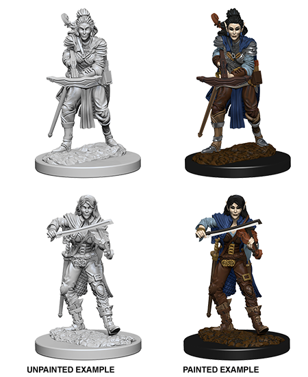 Pathfinder Deep Cuts Unpainted Miniatures: Elf Female Bard Minatures Wizkids Games    | Red Claw Gaming