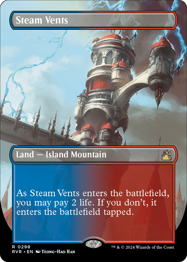 Steam Vents (Borderless) [Ravnica Remastered] MTG Single Magic: The Gathering    | Red Claw Gaming