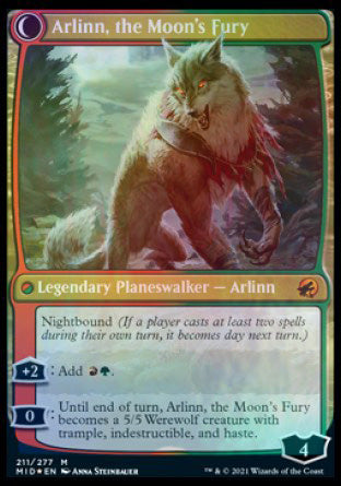 Arlinn, the Pack's Hope // Arlinn, the Moon's Fury [Innistrad: Midnight Hunt Prerelease Promos] MTG Single Magic: The Gathering    | Red Claw Gaming