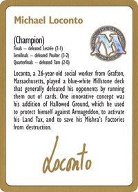 1996 Michael Loconto Biography Card [World Championship Decks] MTG Single Magic: The Gathering    | Red Claw Gaming