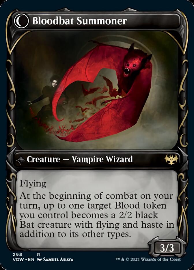 Voldaren Bloodcaster // Bloodbat Summoner (Showcase Fang Frame) [Innistrad: Crimson Vow] MTG Single Magic: The Gathering    | Red Claw Gaming