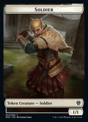 Soldier // Ajani, Sleeper Agent Emblem Double-Sided Token [Dominaria United Tokens] MTG Single Magic: The Gathering    | Red Claw Gaming