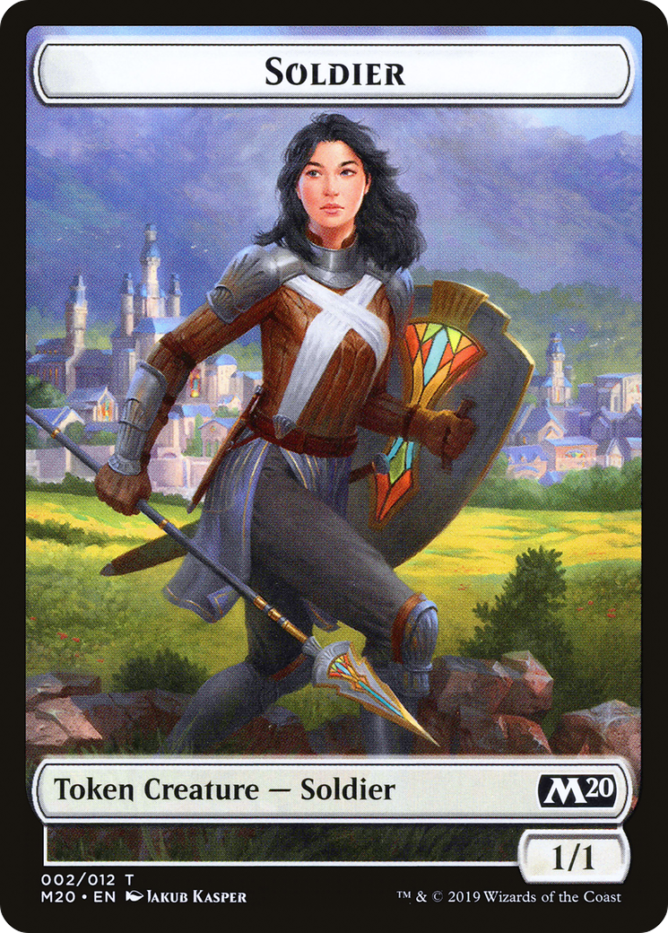 Soldier // Dinosaur Double-Sided Token [Game Night 2019 Tokens] MTG Single Magic: The Gathering    | Red Claw Gaming