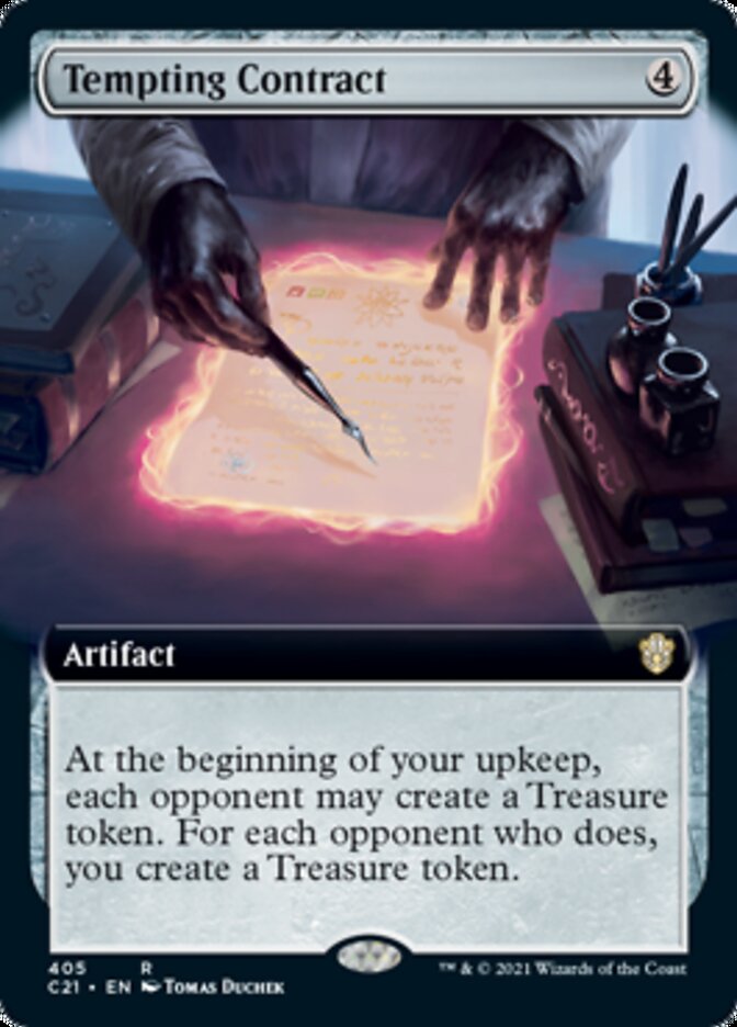 Tempting Contract (Extended Art) [Commander 2021] MTG Single Magic: The Gathering    | Red Claw Gaming