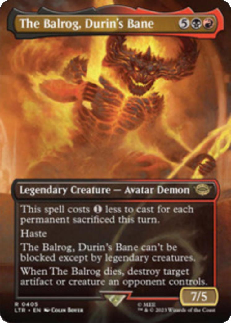 The Balrog, Durin's Bane (Borderless Alternate Art) [The Lord of the Rings: Tales of Middle-Earth] MTG Single Magic: The Gathering    | Red Claw Gaming