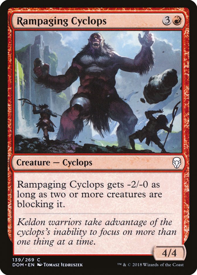 Rampaging Cyclops [Dominaria] MTG Single Magic: The Gathering    | Red Claw Gaming