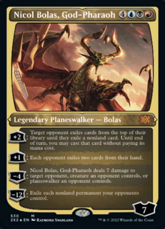 Nicol Bolas, God-Pharaoh (Foil Etched) [Double Masters 2022] MTG Single Magic: The Gathering    | Red Claw Gaming