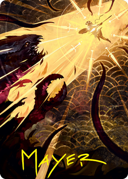 Defiant Strike Art Card (Gold-Stamped Signature) [Strixhaven: School of Mages Art Series] MTG Single Magic: The Gathering    | Red Claw Gaming