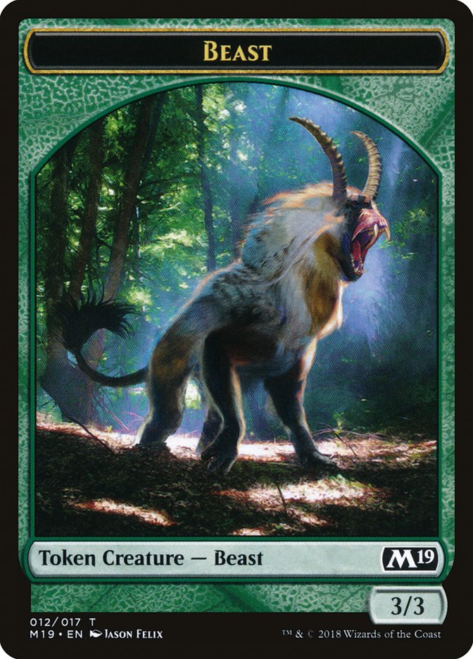 Beast Token [Core Set 2019 Tokens] MTG Single Magic: The Gathering    | Red Claw Gaming