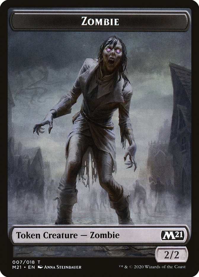 Cat (020) // Zombie Double-Sided Token [Core Set 2021 Tokens] MTG Single Magic: The Gathering    | Red Claw Gaming
