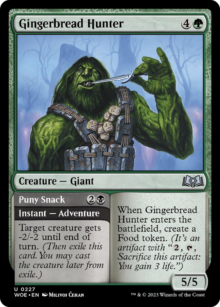 Gingerbread Hunter // Puny Snack [Wilds of Eldraine] MTG Single Magic: The Gathering    | Red Claw Gaming