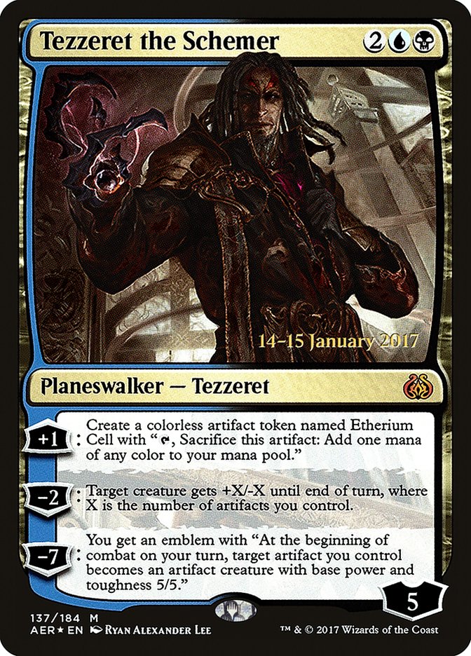 Tezzeret the Schemer [Aether Revolt Prerelease Promos] MTG Single Magic: The Gathering    | Red Claw Gaming
