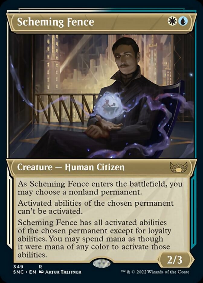 Scheming Fence (Showcase Art Deco) [Streets of New Capenna] MTG Single Magic: The Gathering    | Red Claw Gaming