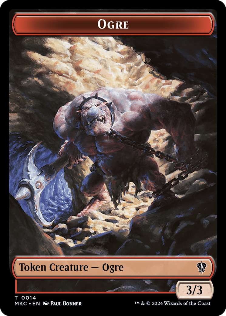 Human // Ogre Double-Sided Token [Murders at Karlov Manor Commander Tokens] MTG Single Magic: The Gathering    | Red Claw Gaming