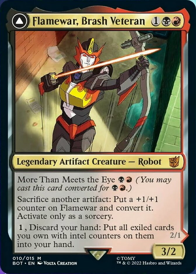 Flamewar, Brash Veteran // Flamewar, Streetwise Operative [Transformers] MTG Single Magic: The Gathering    | Red Claw Gaming