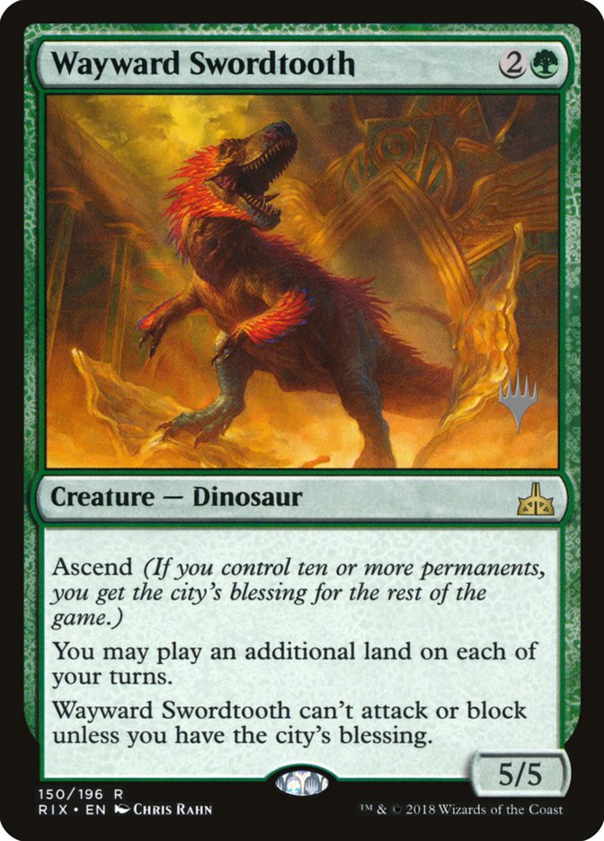 Wayward Swordtooth (Promo Pack) [Rivals of Ixalan Promos] MTG Single Magic: The Gathering    | Red Claw Gaming