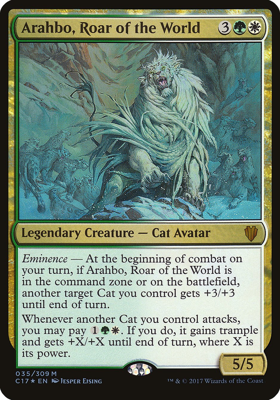 Arahbo, Roar of the World (Oversized) [Commander 2017 Oversized] MTG Single Magic: The Gathering    | Red Claw Gaming