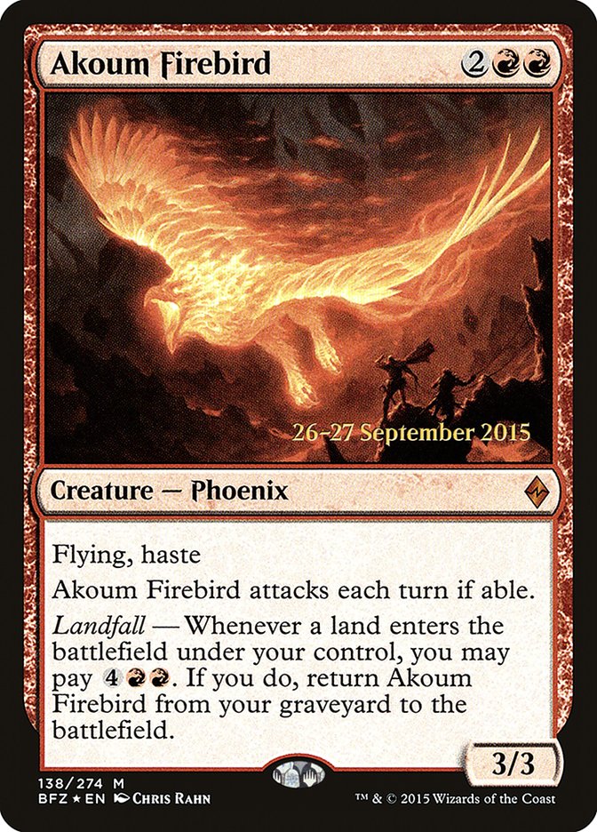Akoum Firebird [Battle for Zendikar Prerelease Promos] MTG Single Magic: The Gathering    | Red Claw Gaming