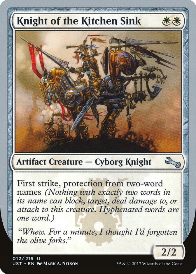 Knight of the Kitchen Sink ("protection from two-word names") [Unstable] MTG Single Magic: The Gathering    | Red Claw Gaming